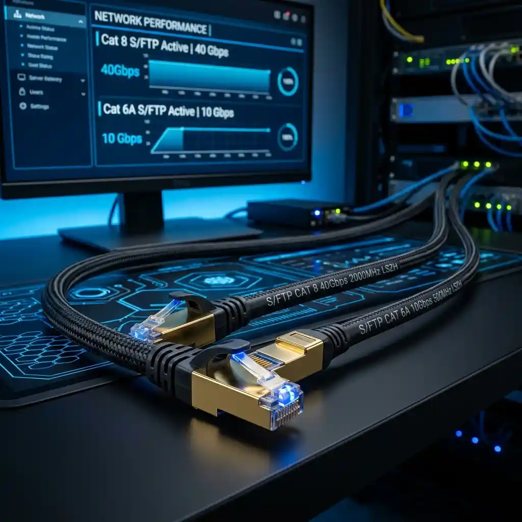 Características técnicas y blindaje S/FTP de cables de red